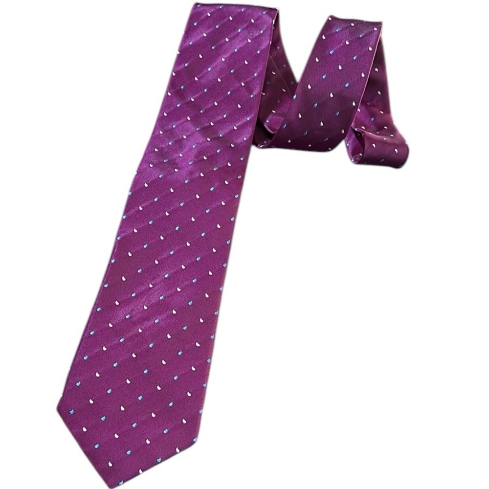 LOVE MOSCHINO SILK TIE MADE IN ITALY PURPLE BLUE AND WHITE